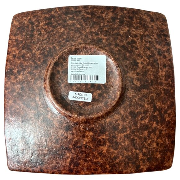 NWT! Vtg  Etched Terracotta Candle Holder Indonesia Floral 2003 Target - Picture 7 of 9